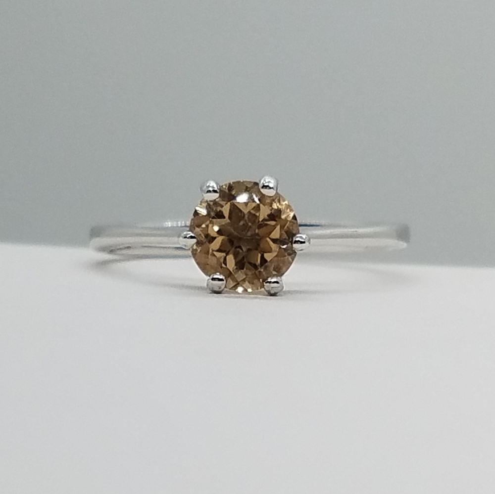 SOLD-Champagne Quartz Sterling Silver Ring